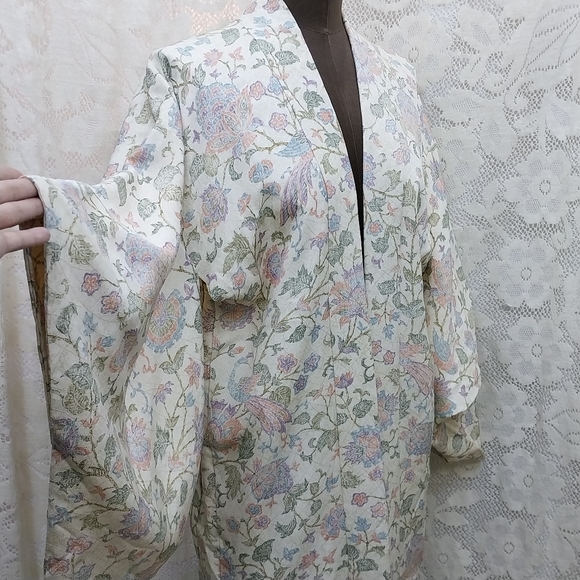 Vintage Jackets & Coats Vintage Japanese Silk Chirimin Hand Sewn Kimono Sleeve Haori Jacket